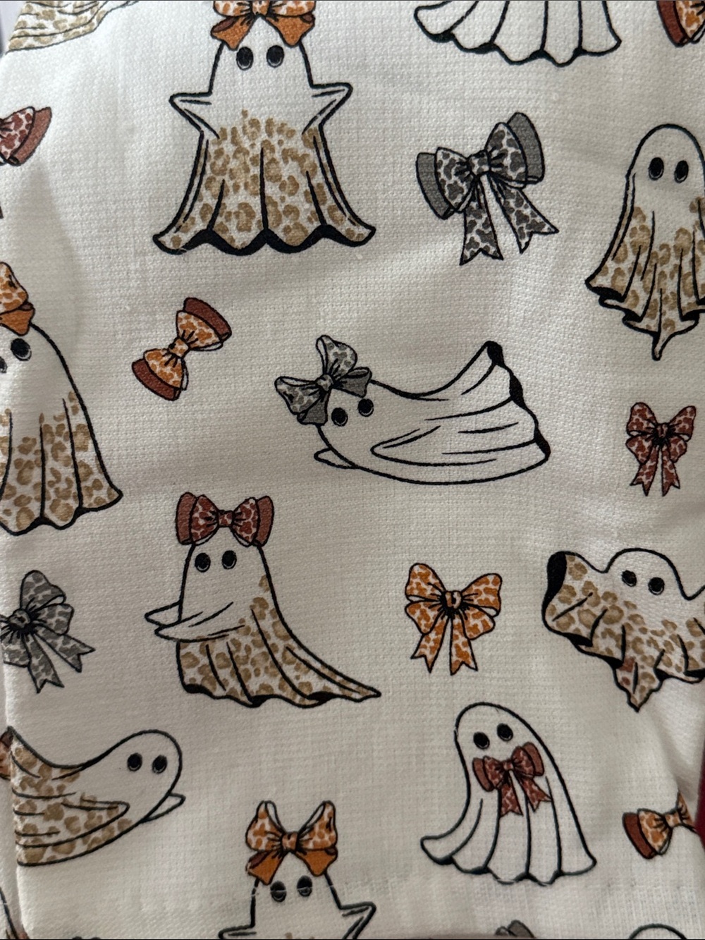 Abbey Halloween leopard ghost Kitchen Towels 2 Pack White Gold & Black Accent - Picture 4 of 5